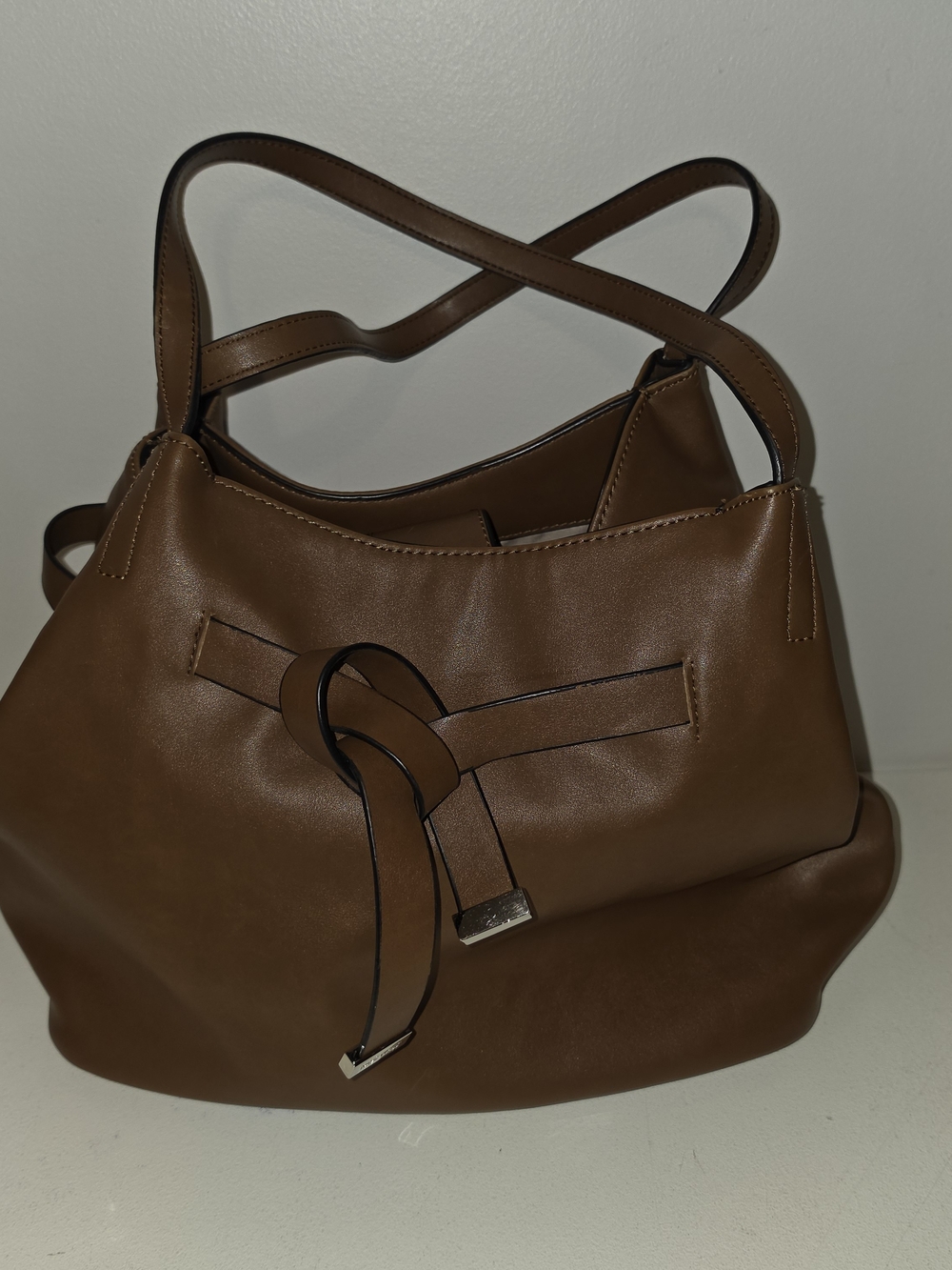 Nine west Brown leather tote bag with bow detail #tote #leather